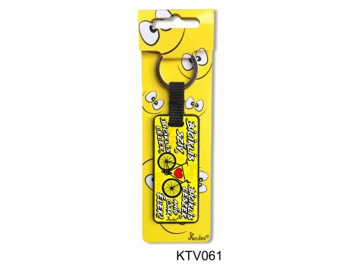 (KTV061) Vicces kulcstartó 7,5 cm - Biciklis szív - Biciklis Ajándékok